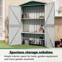 vidaXL - Tuinschuur Gegalvaniseerd Staal Groen Schuur - 116x45x175 cm