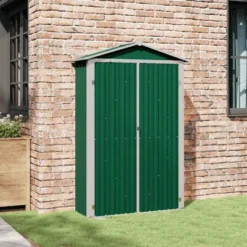 vidaXL - Tuinschuur Gegalvaniseerd Staal Groen Schuur - 116x45x175 cm