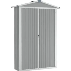 vidaXL - Tuinschuur Gegalvaniseerd Staal Grijs Schuur - 116x45x175 cm