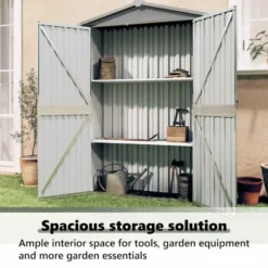 vidaXL - Tuinschuur Gegalvaniseerd Staal Grijs Schuur - 116x45x175 cm