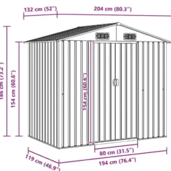 vidaXL - Tuinschuur - Grijs - Staal
