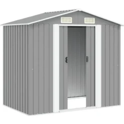 vidaXL - Tuinschuur - Grijs - Staal