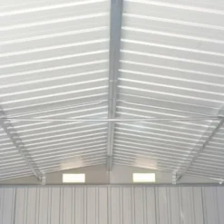 vidaXL - Tuinschuur - Grijs - Staal - 257 x 298 x 178 cm