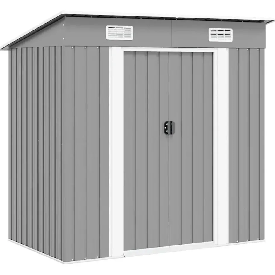 vidaXL - Tuinschuur - Grijs - Staal
