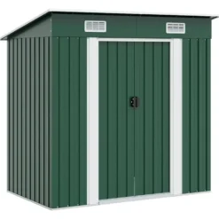 vidaXL - Tuinschuur - Groen - Staal