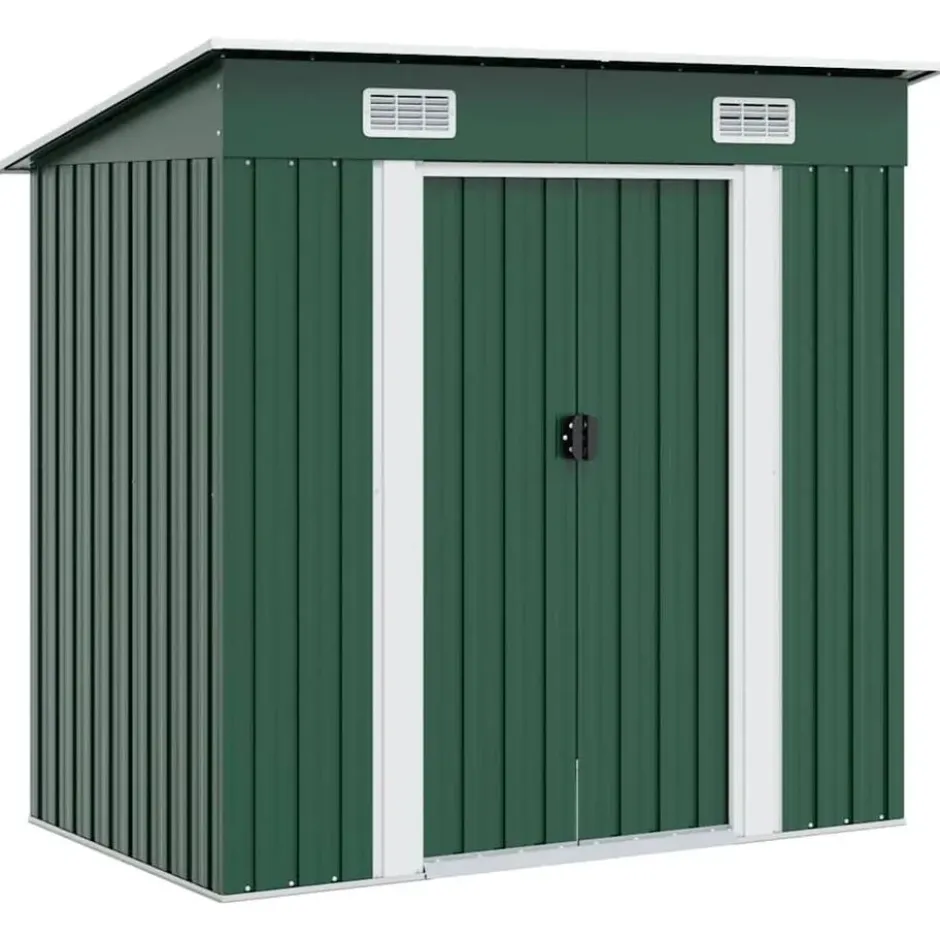 vidaXL - Tuinschuur - Groen - Staal