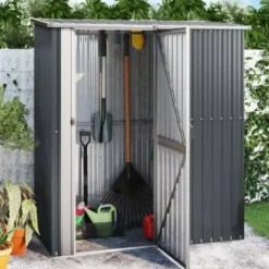 vidaXL - Tuinschuur 180,5x97x209,5 cm gegalvaniseerd staal antraciet schuur