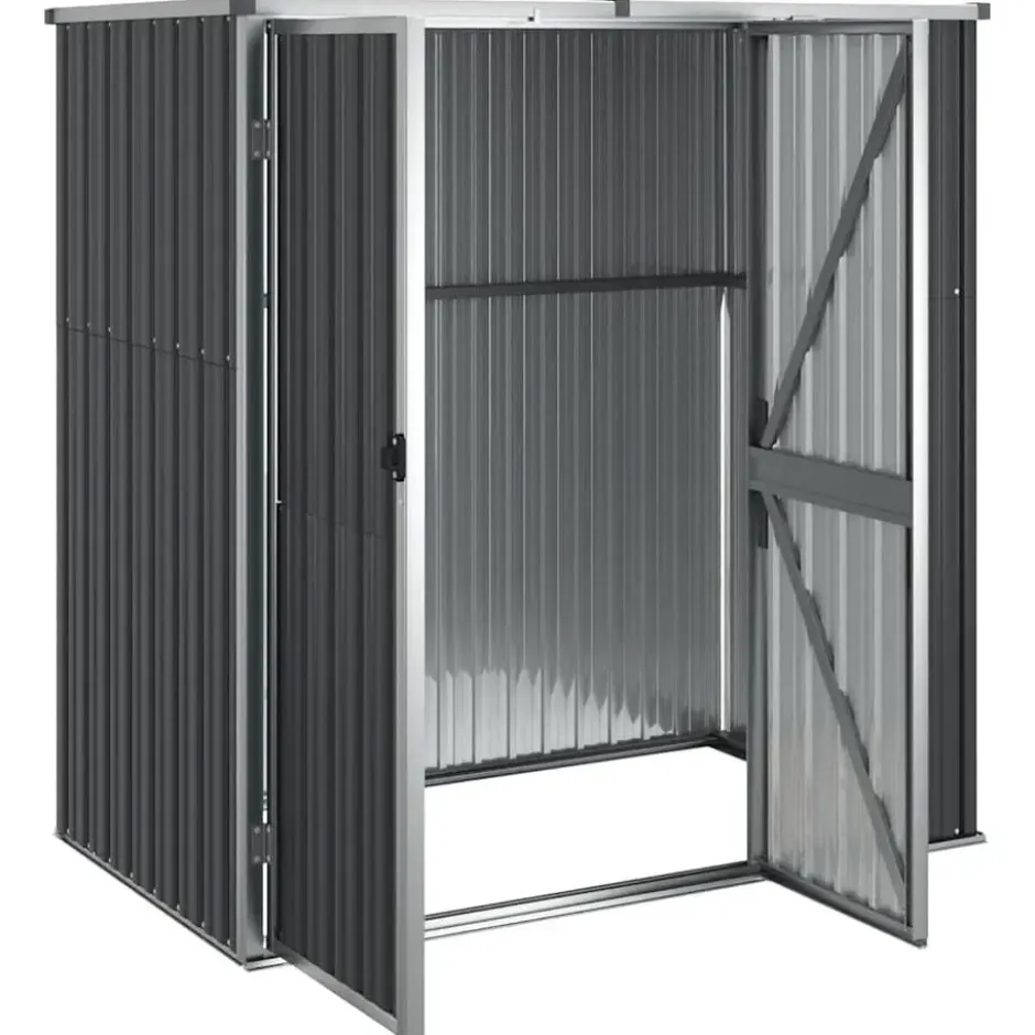 vidaXL - Tuinschuur 161x89x161 cm gegalvaniseerd staal antracietkleurig