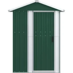 vidaXL - Tuinschuur 126x97,5x177 cm gegalvaniseerd staal groen tuin schuur