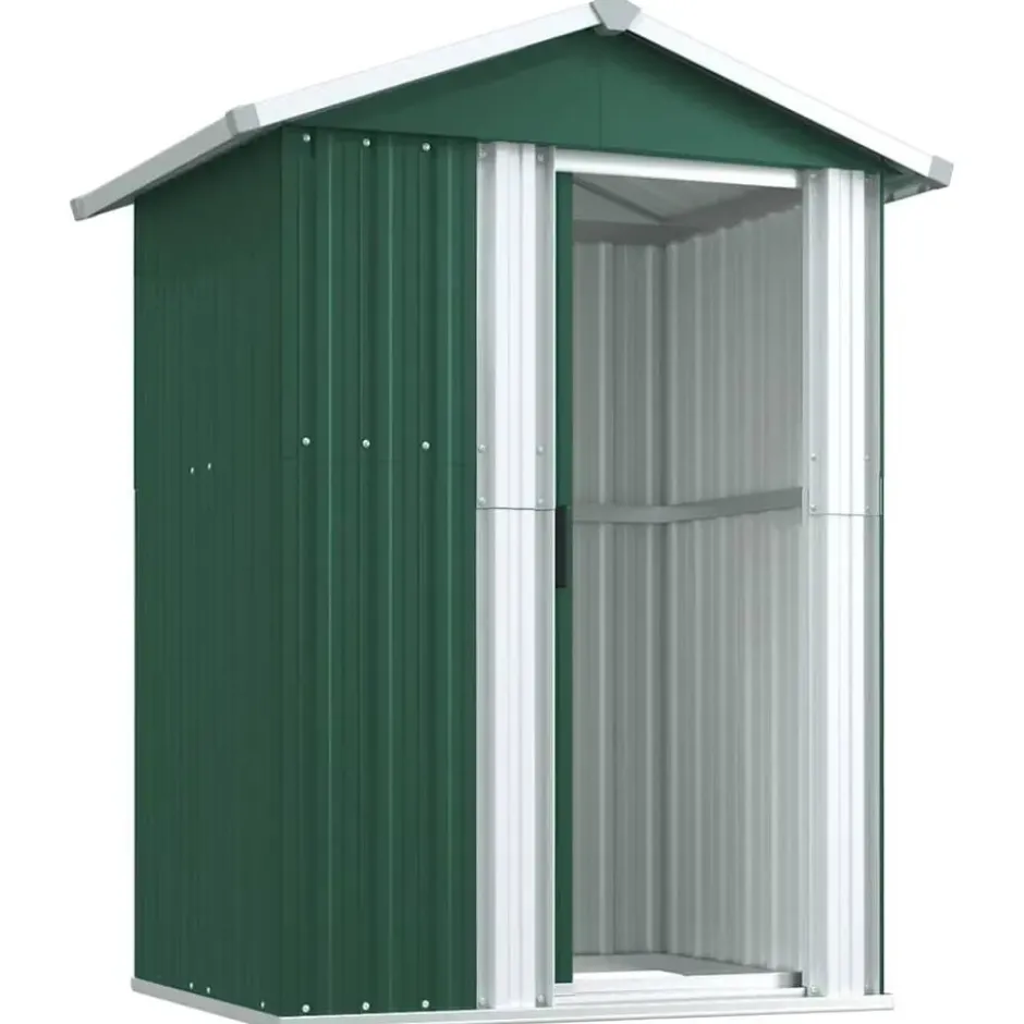 vidaXL - Tuinschuur 126x97,5x177 cm gegalvaniseerd staal groen tuin schuur