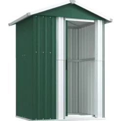 vidaXL - Tuinschuur 126x97,5x177 cm gegalvaniseerd staal groen tuin schuur