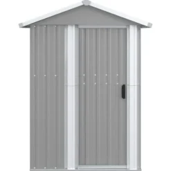 vidaXL - Tuinschuur 126x97,5x177 cm gegalvaniseerd staal grijs tuin schuur