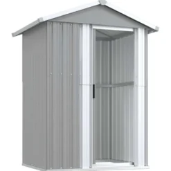 vidaXL - Tuinschuur 126x97,5x177 cm gegalvaniseerd staal grijs tuin schuur