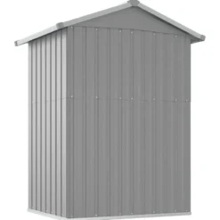 vidaXL - Tuinschuur 126x97,5x177 cm gegalvaniseerd staal grijs tuin schuur