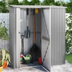 vidaXL - Tuinschuur 180,5x97x209,5 cm gegalvaniseerd staal grijs schuur