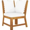 vidaXL - Tuinset - Crème - Acaciahout - 4 stuks - Met kussens