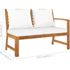 vidaXL - Tuinset - Crème - Acaciahout - 4 stuks - Met kussens