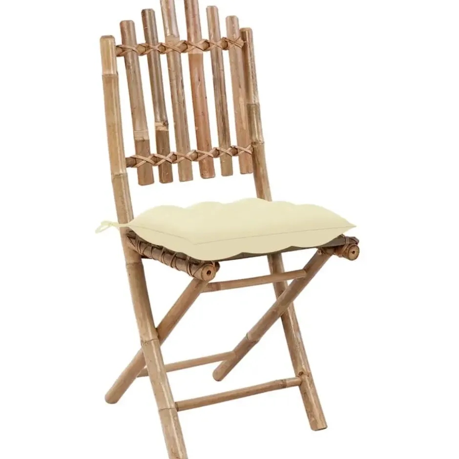 vidaXL - Tuinset - Crème - Bamboe - 40 x 40 x 7 cm