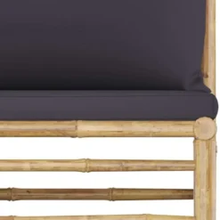 vidaXL - Tuinset - Donkergrijze - Bamboe - 4 stuks - Met kussens