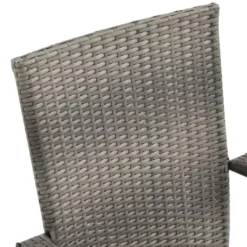 vidaXL - Tuinset grijs - 6 fauteuils en 150x90 cm tafel - Poly rattan en hout