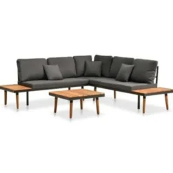 vidaXL - Tuinset - Grijs - Hout