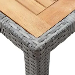 vidaXL - Tuinset - Grijs - Poly rattan - 90 cm tafellengte
