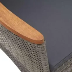 vidaXL - Tuinset - Grijs - Poly rattan - 90 cm tafellengte