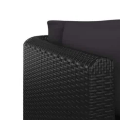 vidaXL - Tuinset - Zwart - Poly rattan