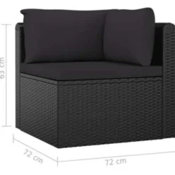 vidaXL - Tuinset - Zwart - Poly rattan