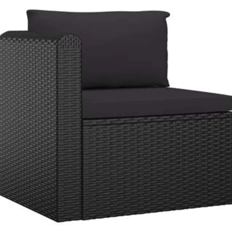 vidaXL - Tuinset - Zwart - Poly rattan