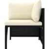 vidaXL - Tuinset - Zwart - Poly rattan - 8 stuks - Met kussens