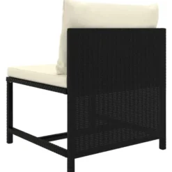 vidaXL - Tuinset - Zwart - Poly rattan - 8 stuks - Met kussens