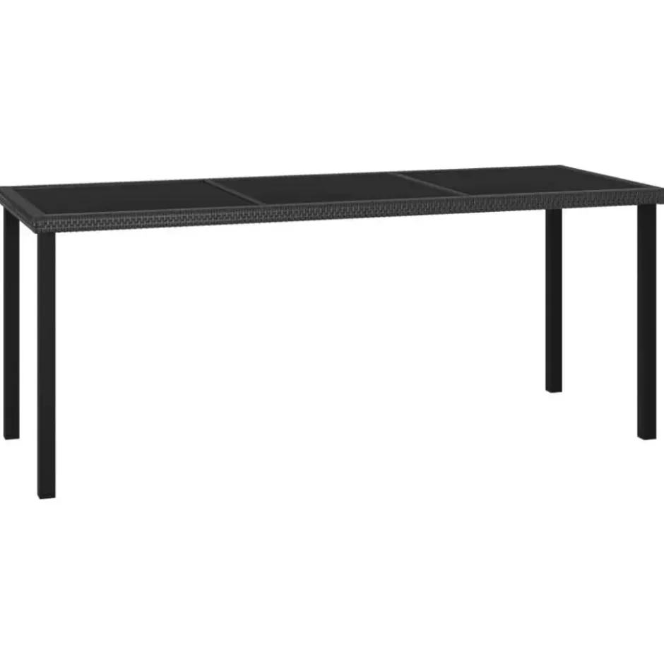 vidaXL - Tuinset - Zwart - Poly rattan - 7 stuks