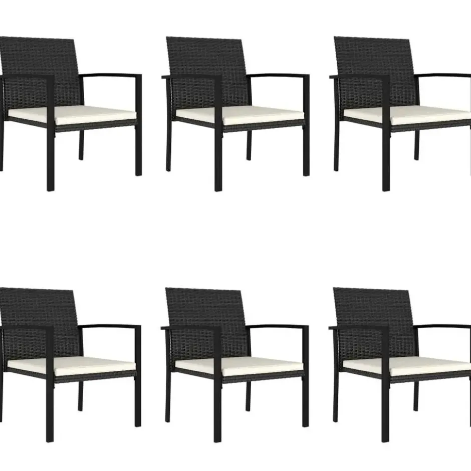 vidaXL - Tuinset - Zwart - Poly rattan - 7 stuks