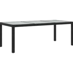 vidaXL - Tuinset - Zwart - Poly rattan - 7 stuks - Met kussens