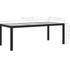 vidaXL - Tuinset - Zwart - Poly rattan - 7 stuks - Met kussens
