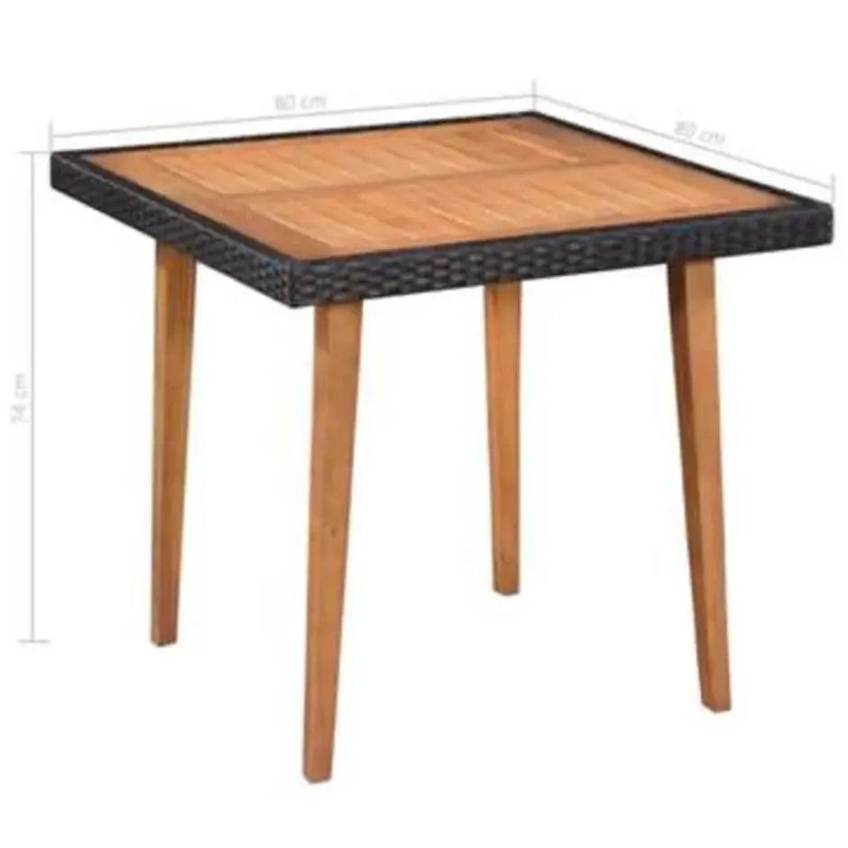 vidaXL - Tuinset - Zwart - Poly rattan