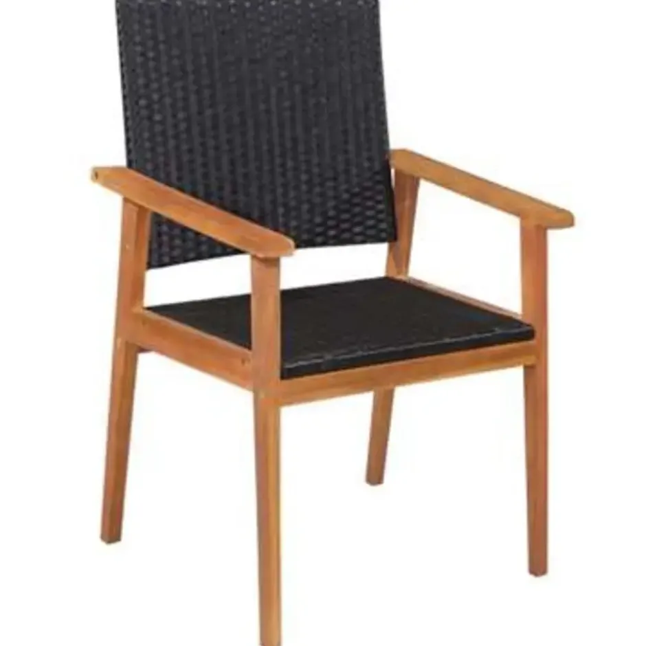 vidaXL - Tuinset - Zwart - Poly rattan