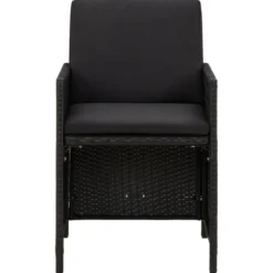 vidaXL - Tuinset - Zwart - Poly rattan - 5 stuks - Met kussens