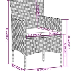 vidaXL - Tuinset - Zwart - Poly rattan - 3 stuks