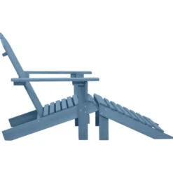 vidaXL - Tuinstoel Adirondack - Blauw - Hout - Met voetenbank