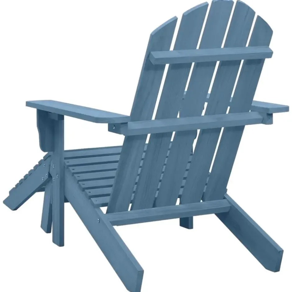 vidaXL - Tuinstoel Adirondack - Blauw - Hout - Met voetenbank