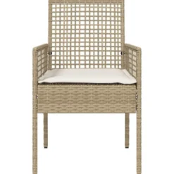 vidaXL - Tuinstoelen met Kussens - Beige - Poly Rattan - 2 stuks - 53x60x85 cm