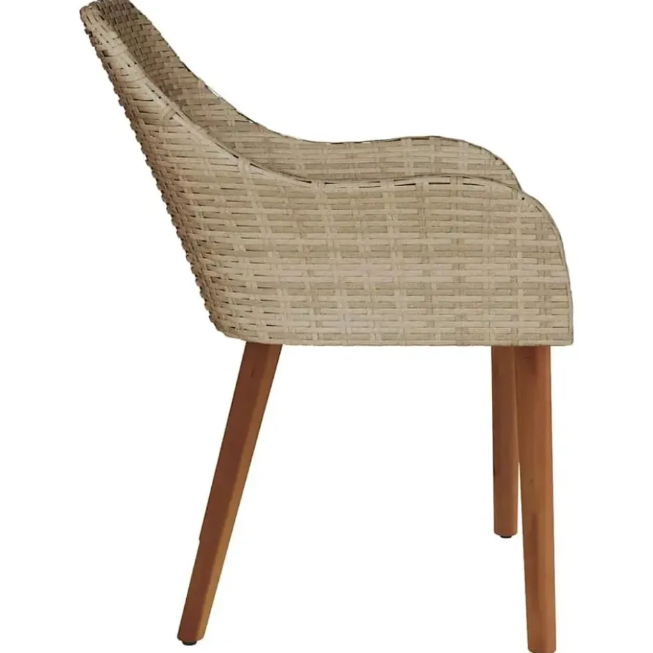 vidaXL - Tuinstoelen met kussens - Beige - Poly Rattan - 2 stuks - Middelgroot