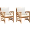 vidaXL - Tuinstoelen - Wit - Hout - 2 stuks - Met kussens