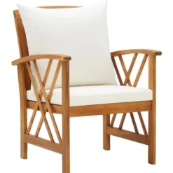 vidaXL - Tuinstoelen - Wit - Hout - 2 stuks - Met kussens