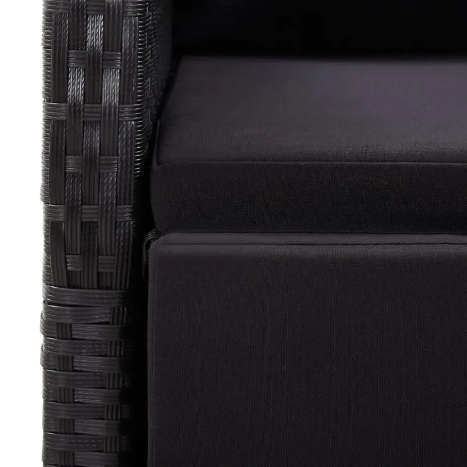 vidaXL - Tuinstoelen - Zwart - Poly rattan - 2 stuks - Verstelbaar - Met kussens