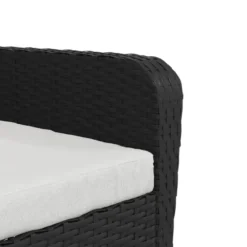 vidaXL - Tuinstoel met voetenbank - Zwart - Poly rattan