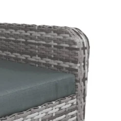vidaXL - Tuinstoel Met Voetenbank - Grijs - Poly rattan