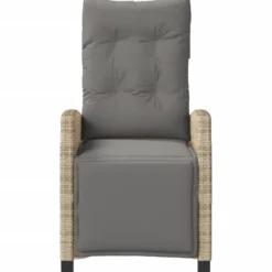 vidaXL - Tuinstoel verstelbaar met voetensteun - Beige - Poly rattan